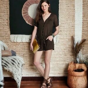 Rare J Crew Olive Merino Ranger Romper Size Small